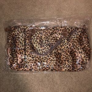 cheetah weekender tote